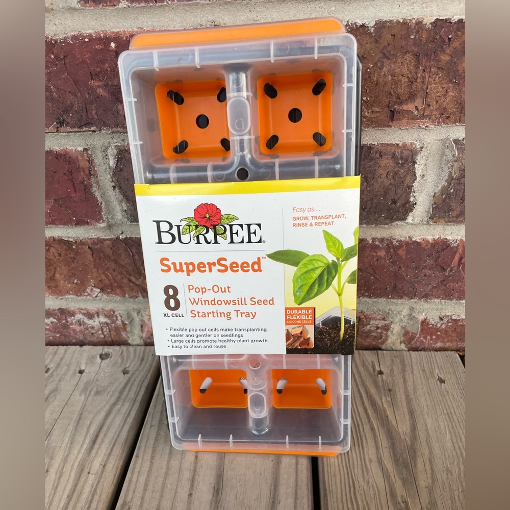 NIP Burpee SuperSeed 8 XL Cell Pop Out Windowsill Seed Starting Tray